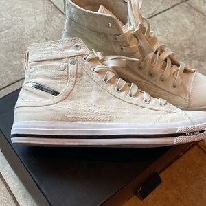 DIESEL WOMEN SNEAKERS WHITE EXPOSURES NEW IN THE ORIGINAL BOX SZ 10